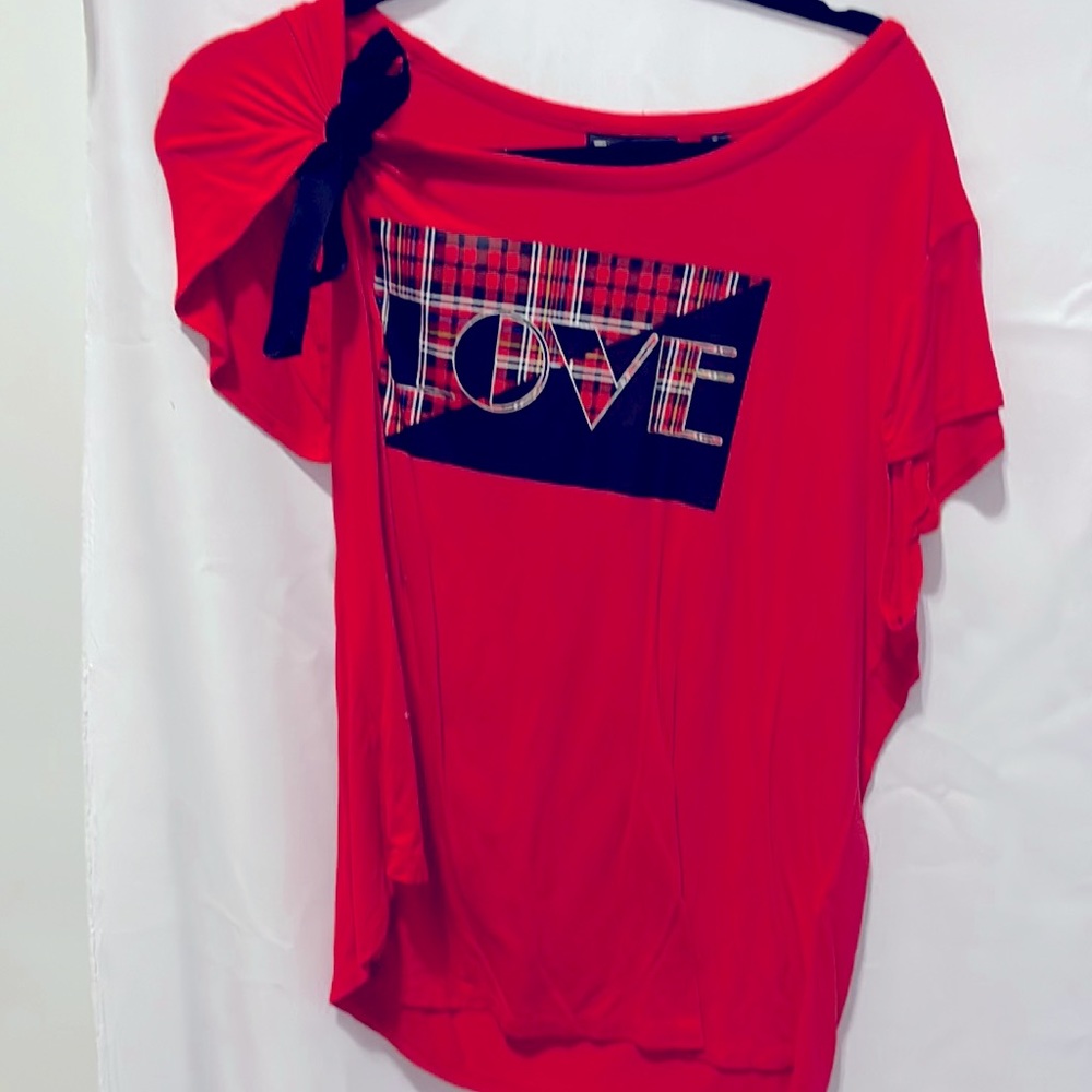 Ribbon tied short sleeve shirt